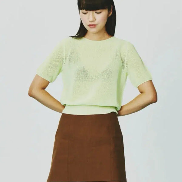 [BUNJANG] Replain GIZA Cotton Knit Top (Lime) / [새상품/택포] replain 리플레인 GIZA 코튼 니트탑(LIME)