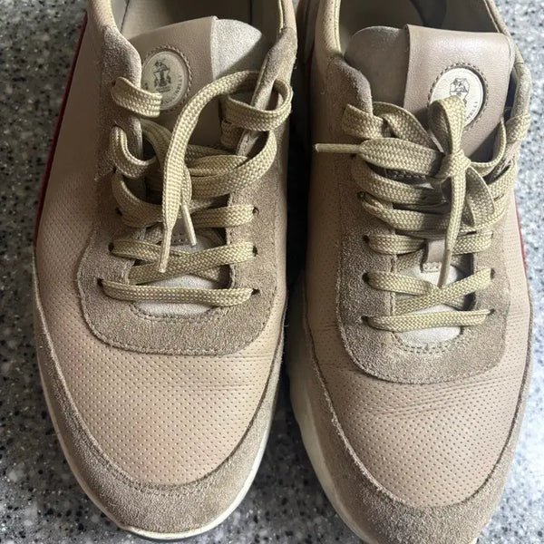 [BUNJANG] Brunello Cucinelli Beige Suede Leather Sneakers / 브루넬로 쿠치넬리 베이지 스니커즈 42(275)