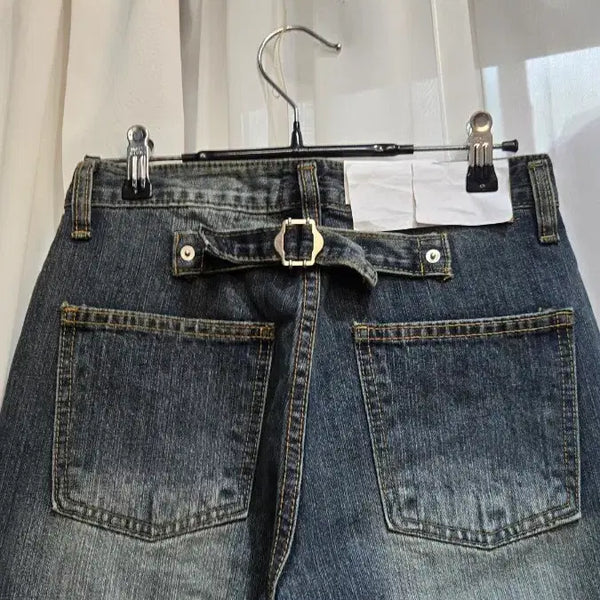 [BUNJANG] Washing Denim Bootcut Jeans / S,M,L 656 뒤벨트 부츠컷 워싱 데님