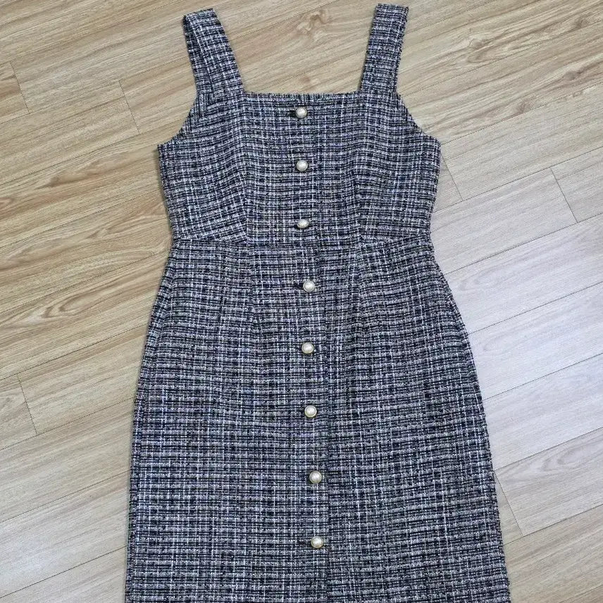 [BUNJANG] Tweed Sleeveless Layered Dress / 트위드 슬리브리스 레이어드 원피스