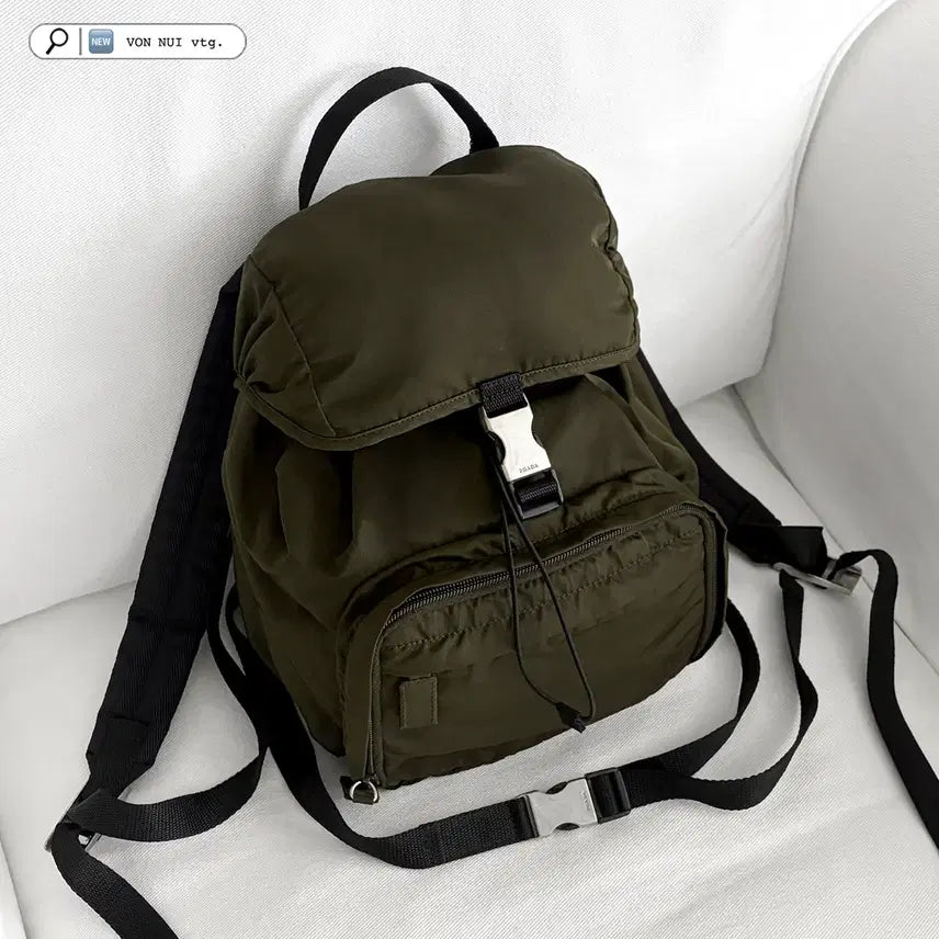 [BUNJANG] Prada Pocono Buckle Backpack Small Khaki / 프라다 포코노 버클 백팩 스몰 판매합니다.