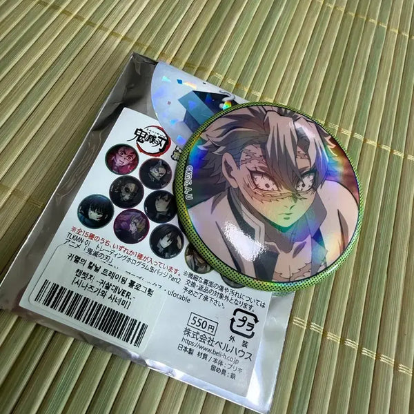 [BUNJANG] Demon Slayer Sanemi Trading Hologram Can Badge / 귀멸의칼날 트레이딩 홀로그램 캔뱃지 사네미