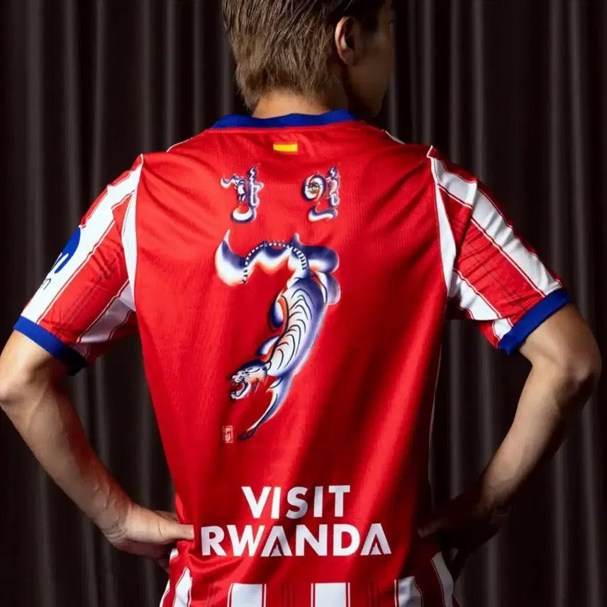 [BUNJANG] Atletico Madrid 23/24 Home Authentic Jersey with Kang-in Lee Korean Name Set (2XL) / XL-2XL] 아틀레티코 마드리드 이강인 유니폼 한글마킹 판매