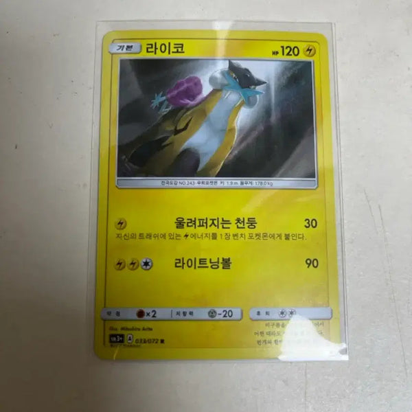 [BUNJANG] Pokemon Raikou Holo Trading Card / 포켓몬 카드 라이코 홀로그램 (제시 받음)