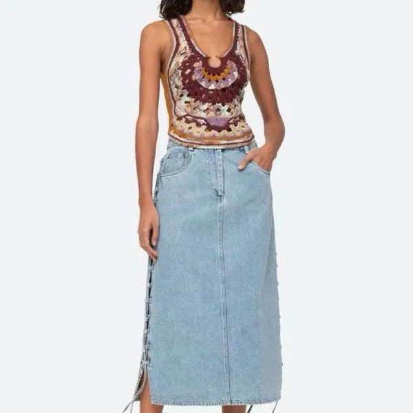 [BUNJANG] CNewYork Denim Maxi Skirt / 씨뉴욕 데님 맥시 스커트 0