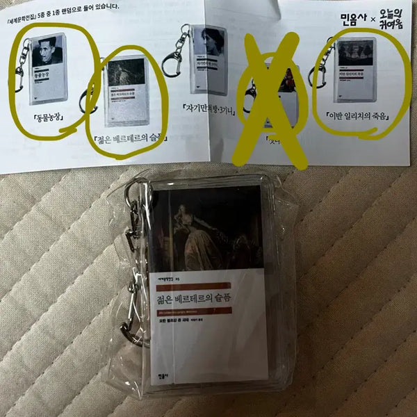 [BUNJANG] The Sorrows of Young Werther Keychain / 젊은 베르테르의 슬픔 키링 민음사 서국도