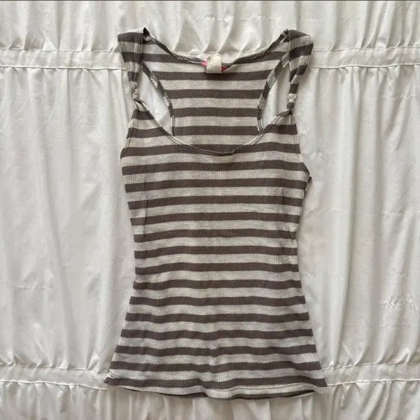 [BUNJANG] Vintage Striped Sleeveless Top / 빈티지 스트라이프 슬리브리스