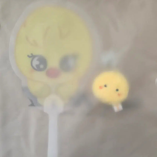 [BUNJANG] Stray Kids SKZ-REPLAY Felix POB Fan & Pom Pom Keychain Set / 스키즈 런잇 콘서트 뽁아리 입장 기프트 특전 필릭스 부채 폼폼키링