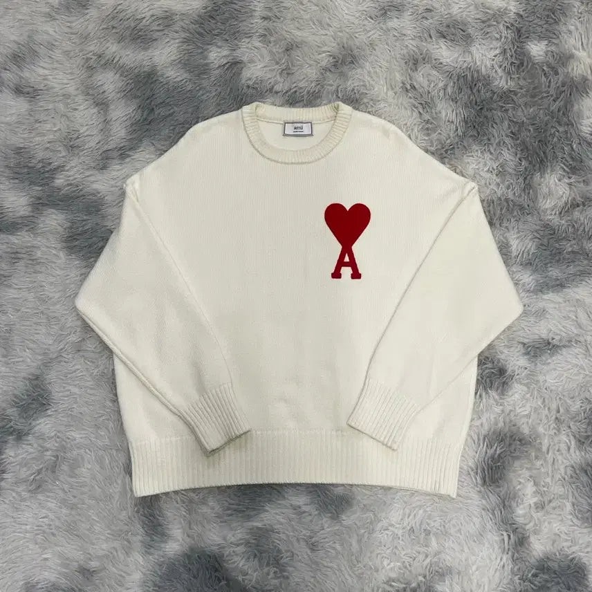 [BUNJANG] AMI Big Heart Logo Knit [L] / 아미 빅하트 로고 니트 [L]