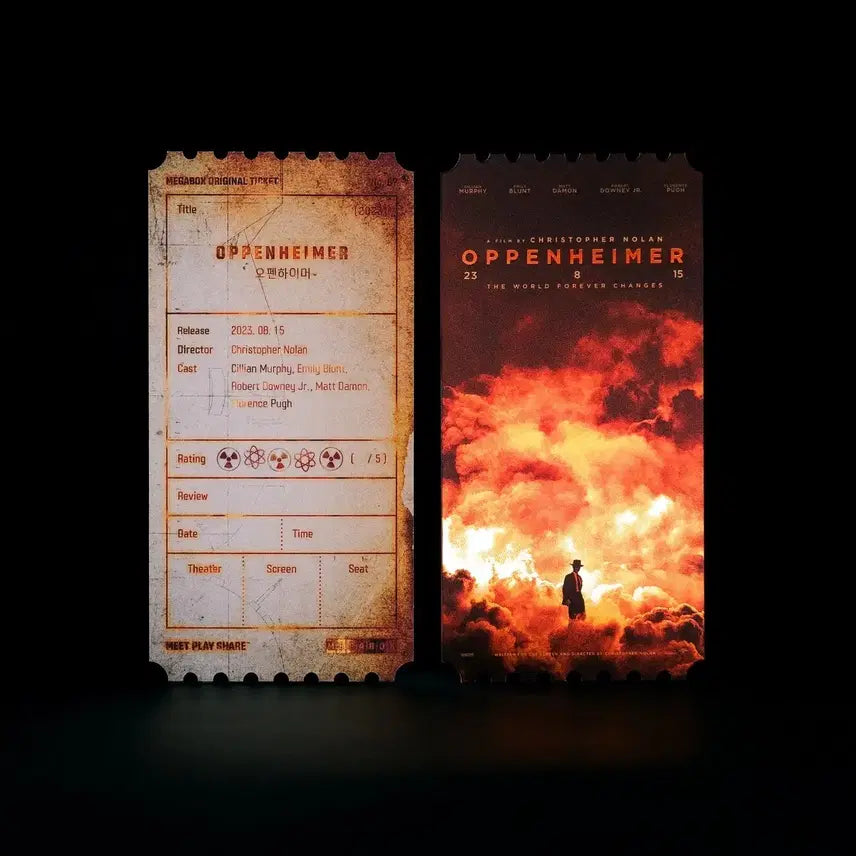 [BUNJANG] Oppenheimer Megabox Original Ticket - Christopher Nolan / 크리스토퍼 놀란 오펜하이머 메가박스 오리지널 티켓