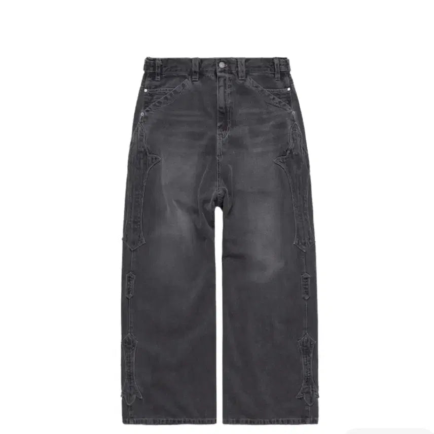 [BUNJANG] Politeru 1011 Fleur Washed Denim Pants Grey / (2) 폴리테루 1011 플뢰르 데님팬츠 그레이