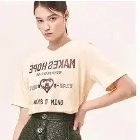[BUNJANG] Time Lettering T-shirt Vanilla / 타임 레터링 티셔츠 VA(바닐라)