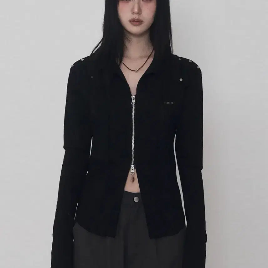 [BUNJANG] Etoile Soule Damage Eyelet Corset Jacket Black / 에트오소메 데미지 아일렛 코르셋 자켓 블랙
