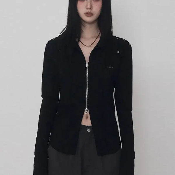 [BUNJANG] Etoile Soule Damage Eyelet Corset Jacket Black / 에트오소메 데미지 아일렛 코르셋 자켓 블랙