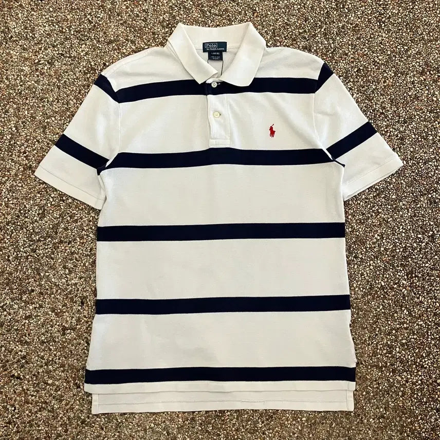 [BUNJANG] Polo Ralph Lauren Striped Short-Sleeve Polo Shirt / 69 폴로 스트라이프 반팔 카라티 pk