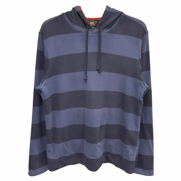 [BUNJANG] RRL Double RL Blue Navy Stripe Hoodie M / RRL 더블알엘 블루 네이비 스트라이프 후드티 M