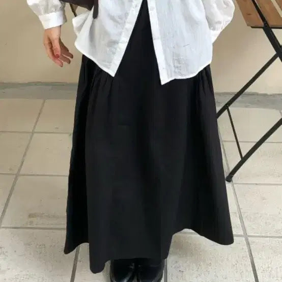 [BUNJANG] Win Out Cotton Pleated Shirring Skirt / 윈아웃 코튼 주름 플리츠 셔링 스커트