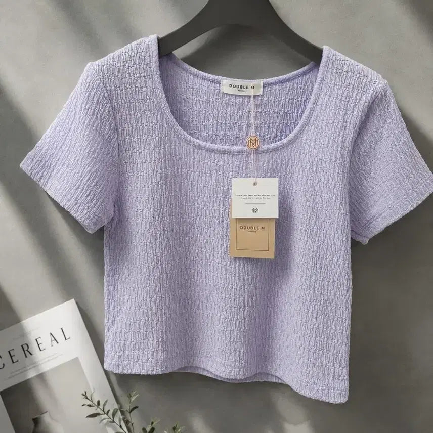 [BUNJANG] DOUBLE M Bangkok Cropped T-Shirt Lavender / DOUBLE M / 크롭 반팔티 (새상품)