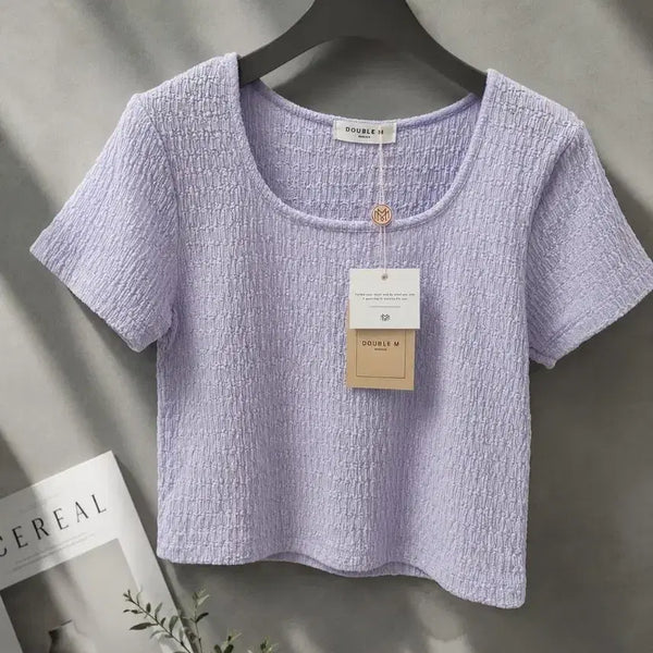 [BUNJANG] DOUBLE M Bangkok Cropped T-Shirt Lavender / DOUBLE M / 크롭 반팔티 (새상품)
