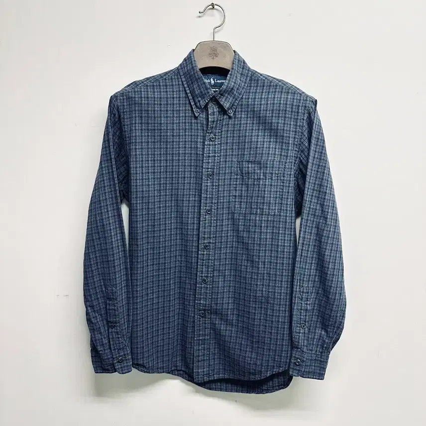 [BUNJANG] Ralph Lauren Custom Fit Blue Plaid Long Sleeve Shirt / 랄프로렌(Ralph Lauren) 블루 계열 / 체크 패턴 커스텀핏 긴팔 셔츠 (표기 M / 실측 남성 100)