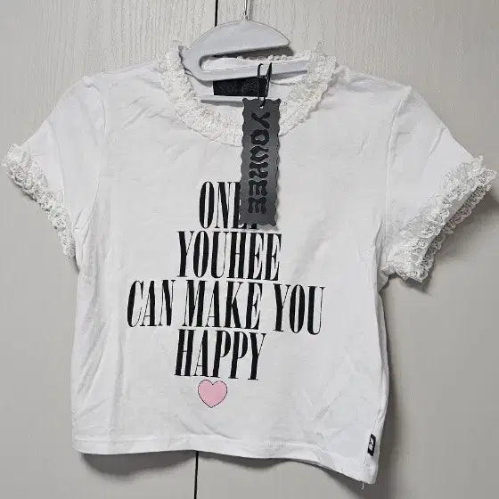 [BUNJANG] Yoohee Cropped Short-Sleeve T-Shirt White / 유희 크롭 반팔티 화이트