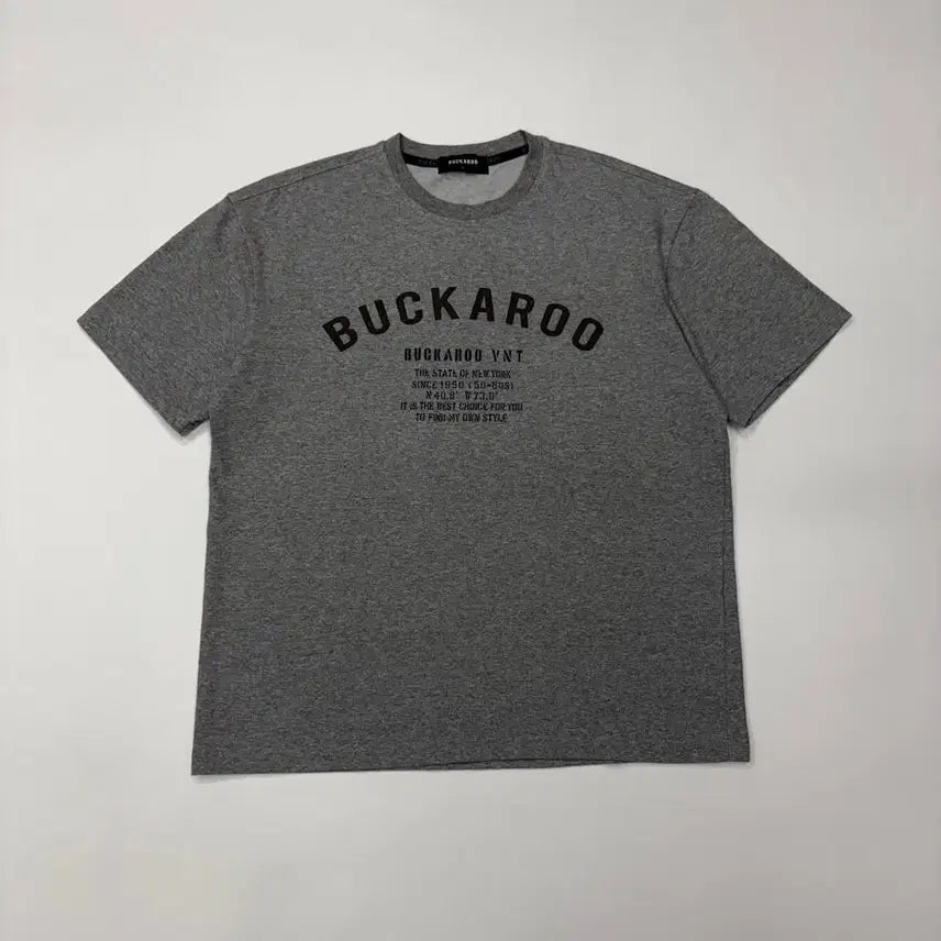 [BUNJANG] Buckaroo Melange Grey Applique Short Sleeve T-Shirt / BUCKAROO 버커루 멜란지그레이 아플리케 반팔 티셔츠