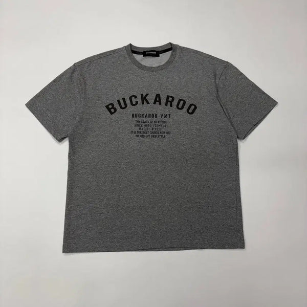 [BUNJANG] Buckaroo Melange Grey Applique Short Sleeve T-Shirt / BUCKAROO 버커루 멜란지그레이 아플리케 반팔 티셔츠