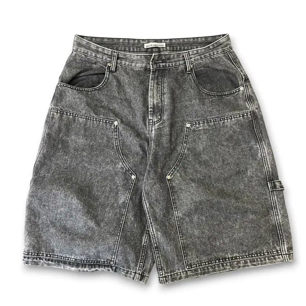 [BUNJANG] Analog Code Black Denim Double Knee Bermuda Shorts L / 어널러코드 흑청 더블니 버뮤다팬츠 L
