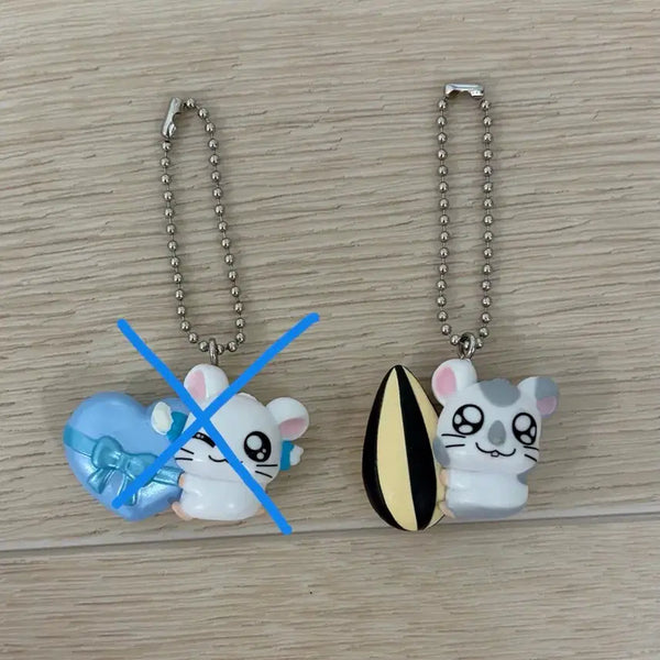 [BUNJANG] Hamtaro Heart Swing Gacha Keyring / 방가방가 햄토리 하트 스윙 가챠 키링