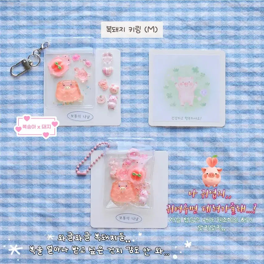 [BUNJANG] Lucky Pig & Turtle Charm Keychain / 복돼지 키링 - 행운 거북이 (다음주까지만 0.35 -> 0.3)