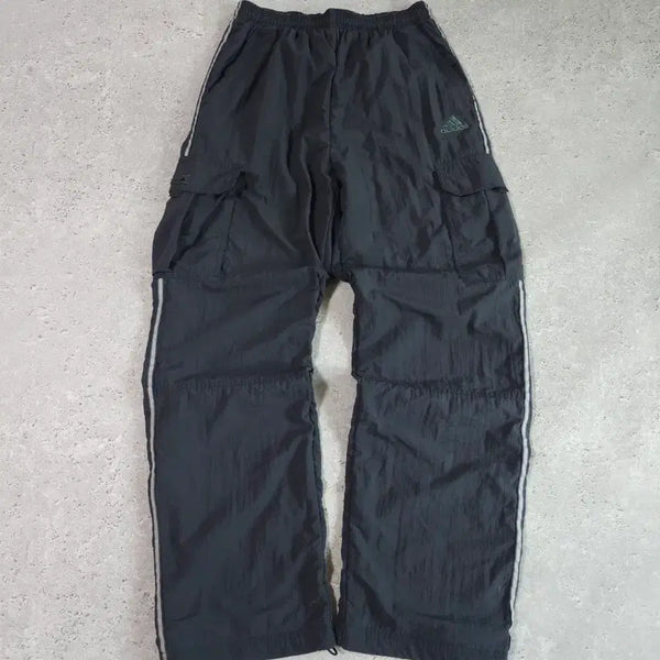 [BUNJANG] Adidas Sideline Charcoal Cargo Track Pants Windbreaker Pants / 아디다스 사이드라인 차콜 카고 트랙팬츠 바람막이 바지