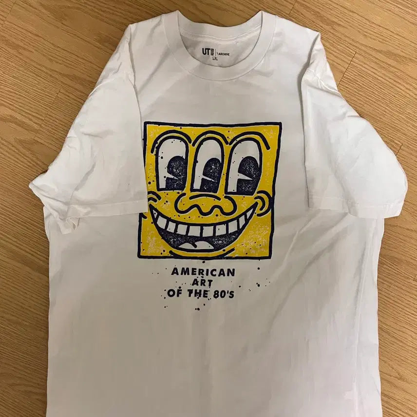 [BUNJANG] Uniqlo Keith Haring Short Sleeve T-Shirt White / UT 유니클로 키스 해링 반팔티 흰색