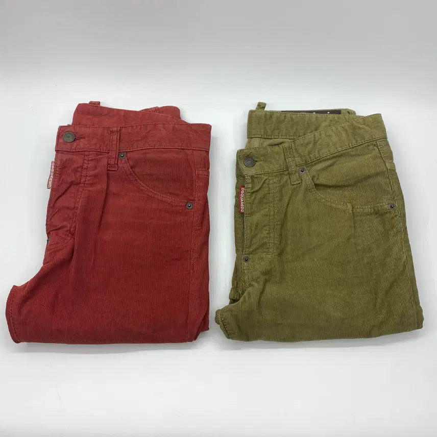 [BUNJANG] Dsquared2 Corduroy Pants (Red, Khaki) - Size 44 / 267000388 디스퀘어드2 코듀로이 팬츠 44사이즈 레드, 카키