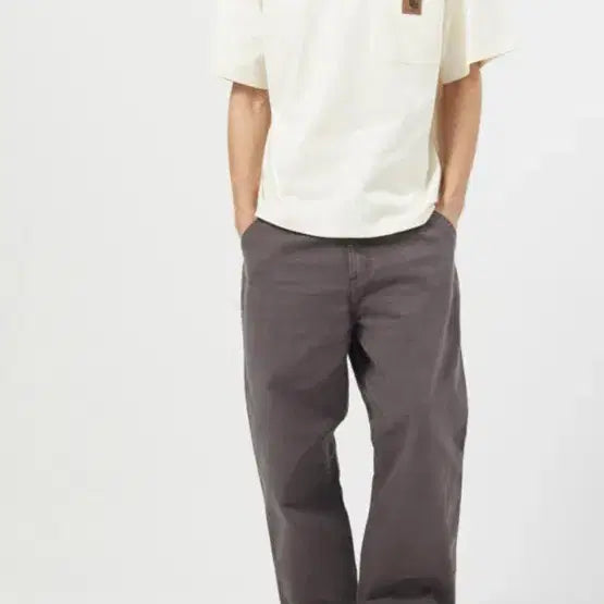 [BUNJANG] Carhartt WIP Single Knee Pants Dearborn Stone Canvas / 칼하트 WIP 싱글 니 팬츠 디어본 셰일 스톤 캔버스