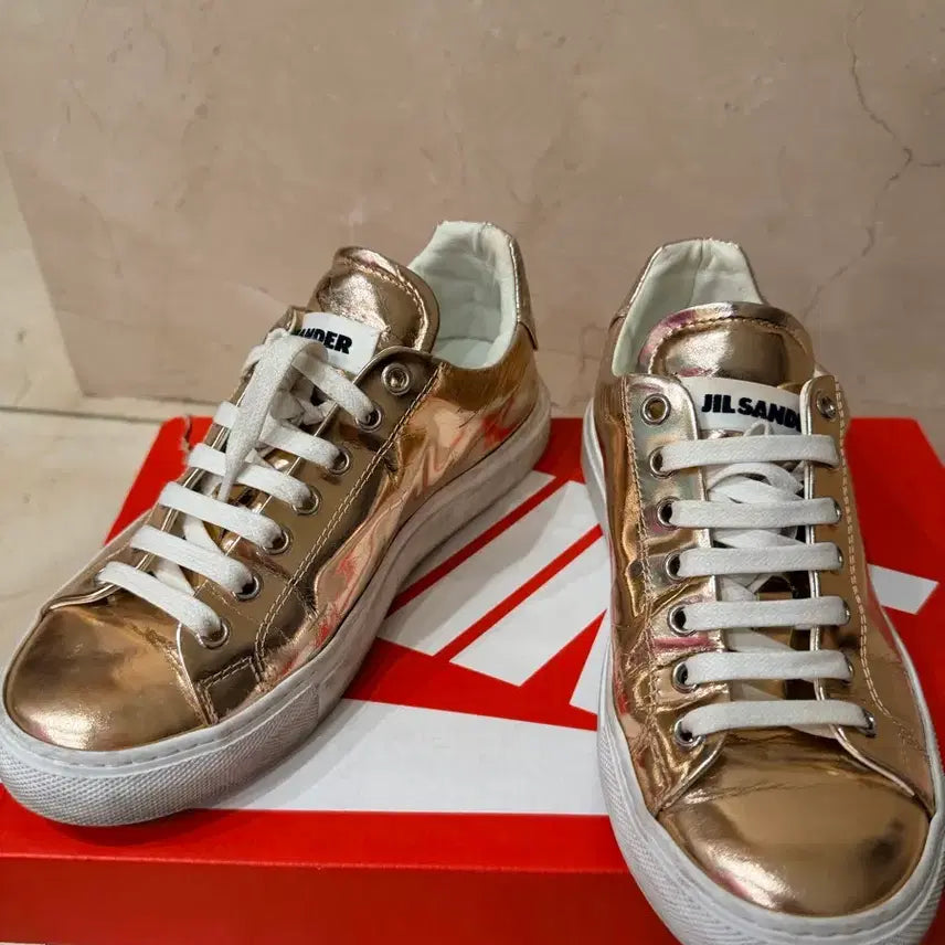 [BUNJANG] Jil Sander Rose Gold Sneakers / 질샌더 로즈골드 스니커즈 240