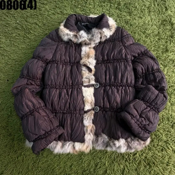 [BUNJANG] Brooks Brothers Fur Trimmed Padded Jacket Brown / 브룩스 브라더스 퍼 트리밍 패딩 자켓 브라운