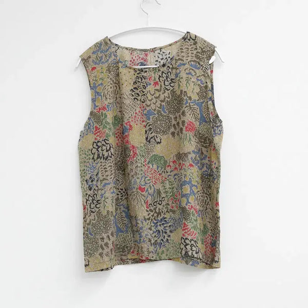 [BUNJANG] Rayon Patterned Sleeveless Summer Top / 인견 패턴 여름 민소매 나시