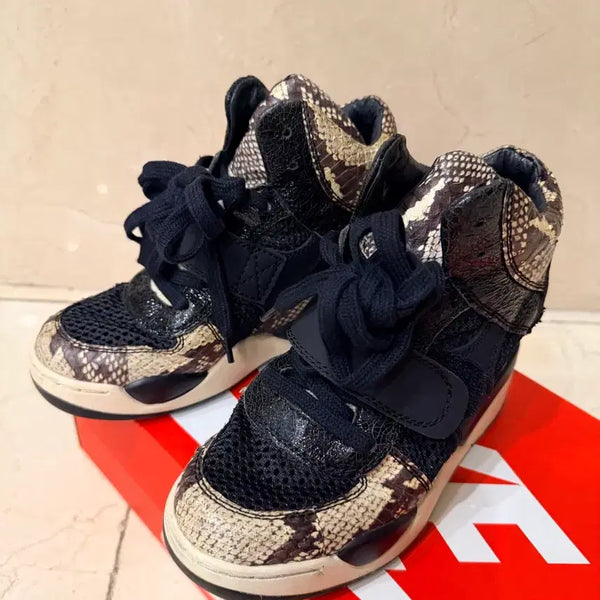 [BUNJANG] Ash Snake Pattern High-Top Sneakers Size 36 / 아쉬 36사이즈 스네이크 패턴 하이탑 스니커즈