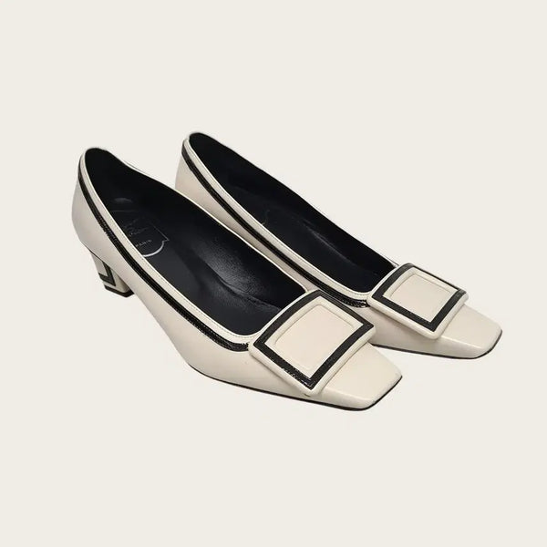 [BUNJANG] Roger Vivier White Black Bell Vivier Pumps Shoes / [36] 로저비비에 화이트 블랙 벨 비비에 펌프스 구두