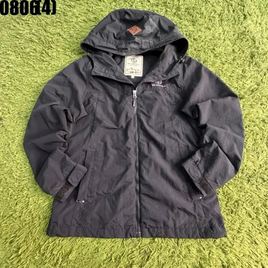 [BUNJANG] Beanpole Hooded Zip-Up Windbreaker Jacket Black Size 95 / 빈폴 후드 집업 바람막이 블랙 95