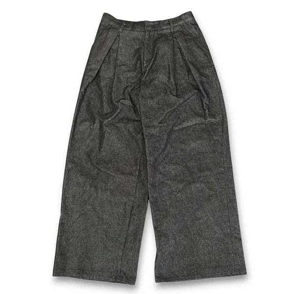 [BUNJANG] DEJA VU Black Indigo Raw Denim Two-Pleat Wide Pants (M) / 데자부 흑청 생지 투턱 와이드 팬츠 M