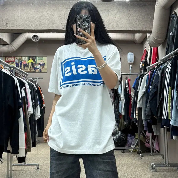 [BUNJANG] Vintage Oasis Tour Commemorative T-Shirt (Size L, Fits 100) / 빈티지 오아시스 투어 기념 반팔 티셔츠 S108