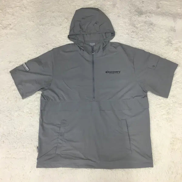 [BUNJANG] Discovery Expedition Woven Half-Zip Short Sleeve T-Shirt HH06 / 디스커버리 우븐 하프집업 반팔티 만원샵 HH06