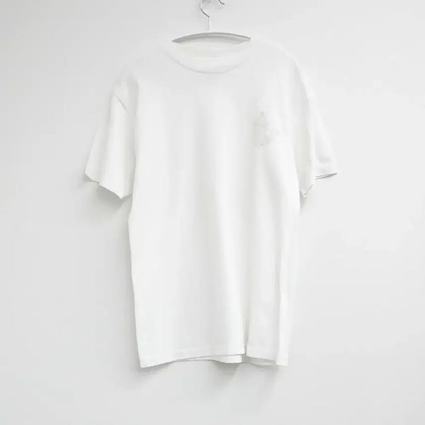 [BUNJANG] White Cat Printing Round Neck Short Sleeve T-Shirt / 화이트 캣 프린팅 라운드 반팔 티셔츠
