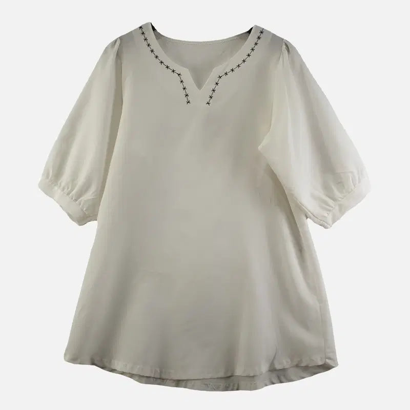 [BUNJANG] White Women's Blouse FREE / 화이트 여자 블라우스 FREE N9630