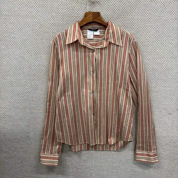 [BUNJANG] Max Mara Striped Silk Shirt / 막스마라 스트라이프 실크 셔츠 L H01246