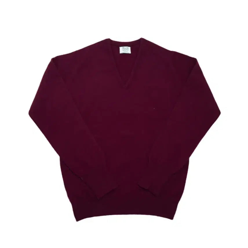 [BUNJANG] William Lockie Rob V-Neck Sweater Bordeaux / 윌리엄로키 rob v-neck 스웨터