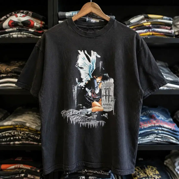 [BUNJANG] Retro Print Pattern T-Shirt / 레트로 프린트 패턴 티셔츠