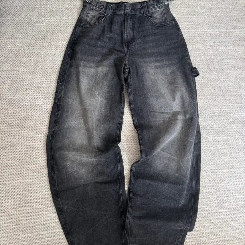 [BUNJANG] Bershka Black Wide Leg Denim Jeans / Bershka 버쉬카 와이드 흑청 데님
