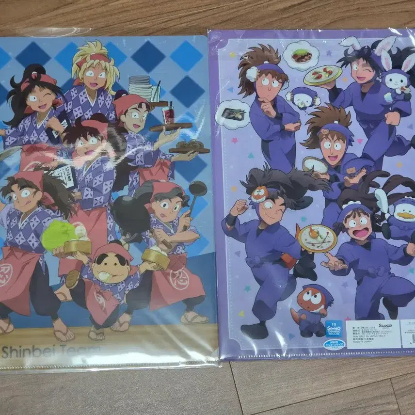 [BUNJANG] Nintama Rantaro x Sanrio '5 Nin' Clear File Set / [2종 일괄] 닌타마 란타로 찻집, 산리오 5닌 클리어 파일